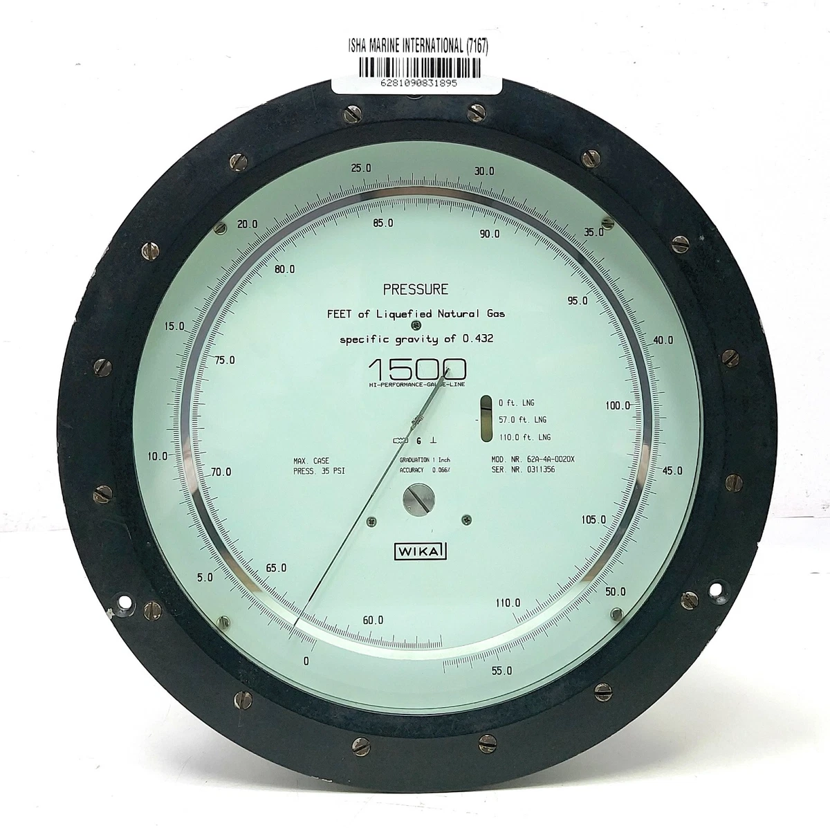 WIKA 1500 Hi Performance Liquefied Natural Gas Pressure Gauge eBay