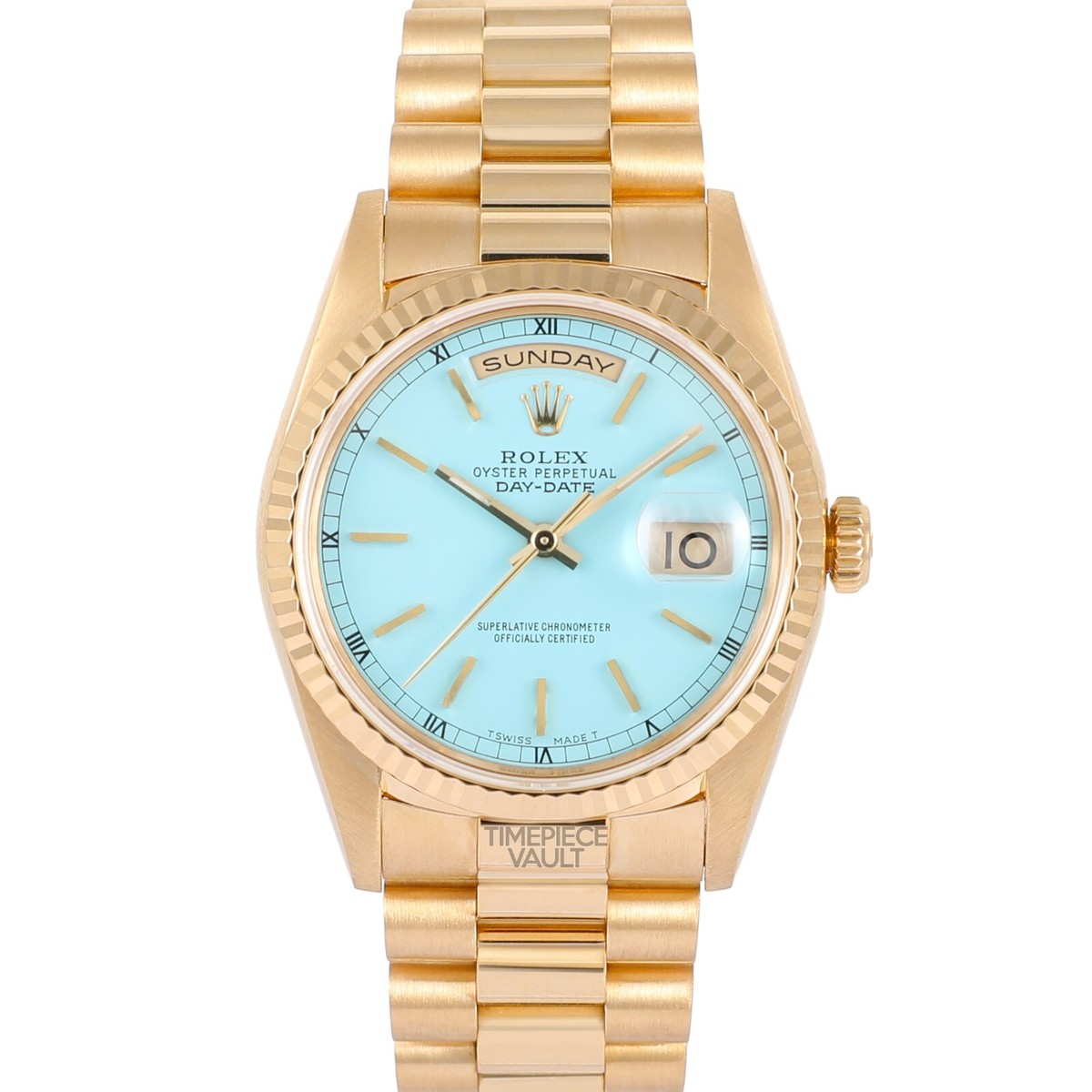 Rolex Day-Date 18238 Presidential 18k Gold 36mm Turquoise Dial