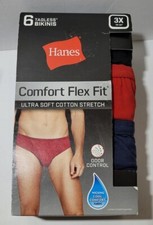 Men Hanes Tagless Bikinis Size 3XL 48-50" Comfort Flex Fit 6 Pair NWT