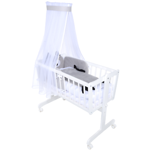 Berceau Berceau A Bascule Berceau Bebe Bois Blanc Set De Lit Couverture En Neuve Ebay