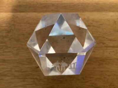 Gemini Truncated Cube Glass Paperweight - 3  X 3  X 3 