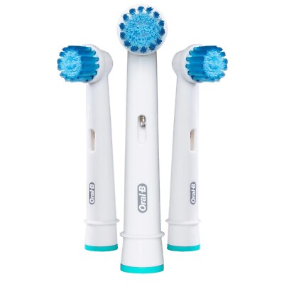 3 pcs oral-B replacement brush heads brossettes de rechange sensitive gum