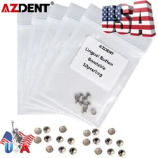 50pcs AZDENT Dental Orthodontic Lingual Buttons Bondable Round Base 10pcs/pack