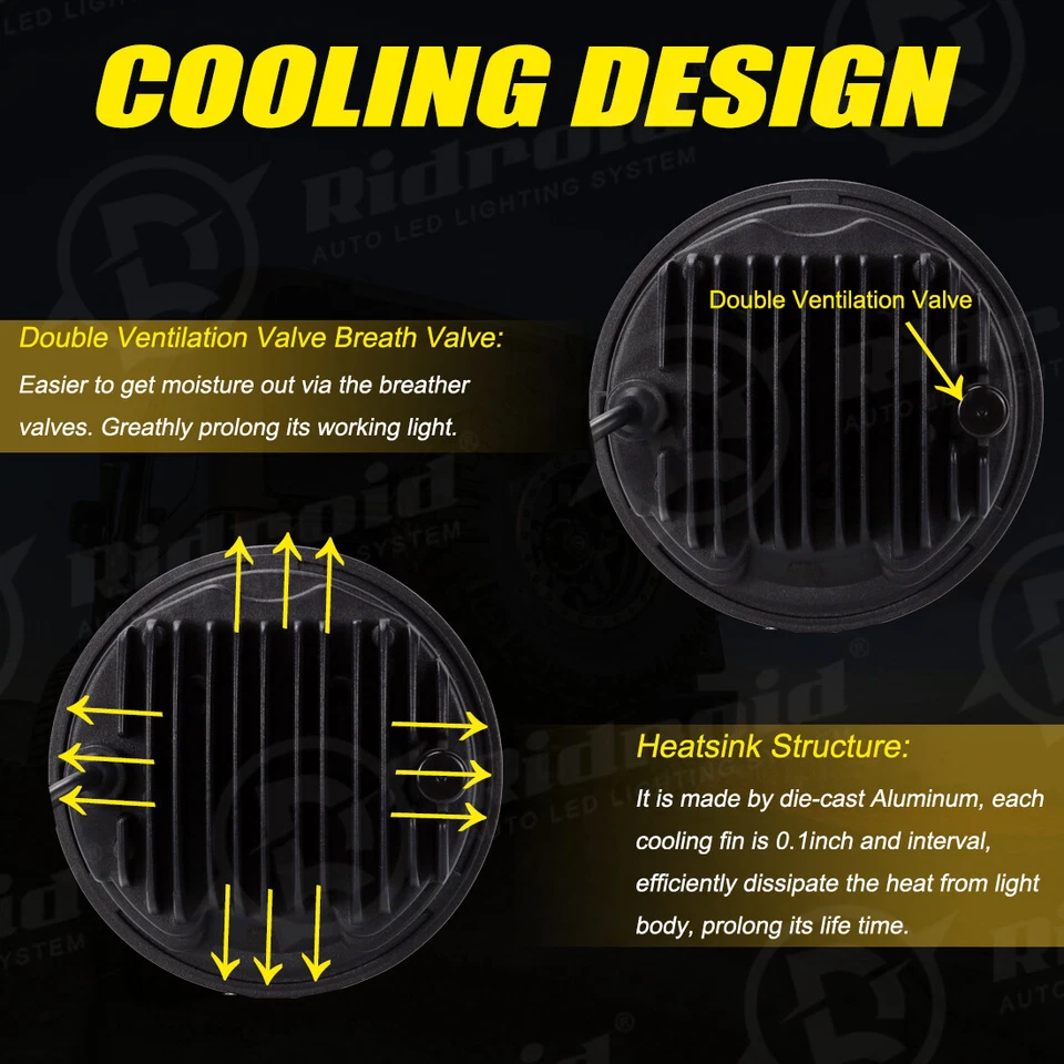 4 piezas 5.75" 5-3/4" Redondo LED HI/LO HAZ SELLADO DRL FAROS BLANCOS CHEVY GMC Foto 4 de 4