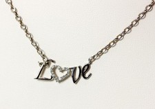 New WOT Diamond Love Heart Pendant Necklace 18" - 3266