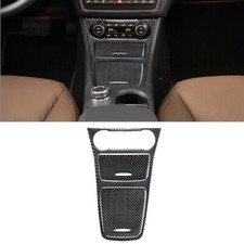Cubierta de consola central interior de fibra de carbono 3 piezas para Mercedes Benz CLA GLA