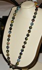 Vintage MILLEFIORI GLASS ROUND BEADS NECKLACE Sterling Silver Clasp~20" Long~EX! — photo 3