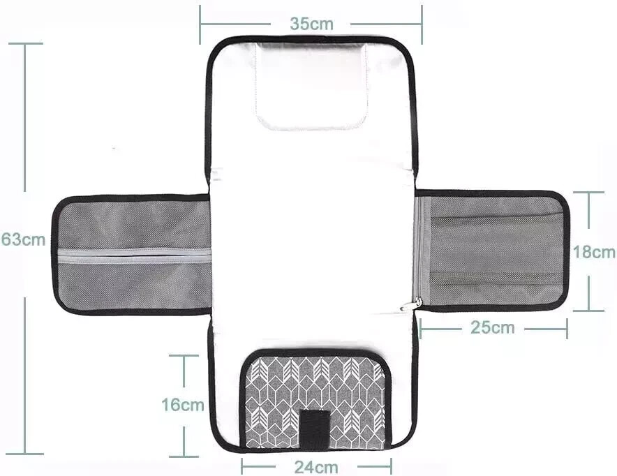 Lekebaby Portable Nappy Changing Mat Travel Baby Change Mat with Wipe