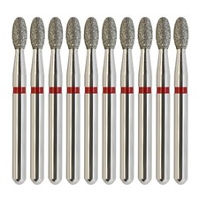 Dental Diamond Football Burs 379/018F Egg Fine Grit Red FG High Speed Burr