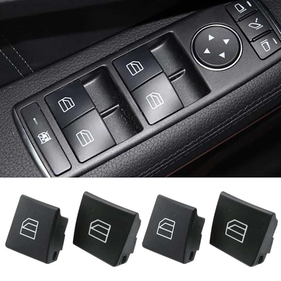 4pcs Driver Window Switch Button Cap for Mercedes-Benz W204 C-Class W212 X156 US - Image 4 of 4