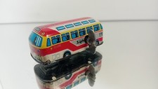 Vintage Japan Tin Litho Wind up Toy Bus Central Sight Seeing De Luxe Good
