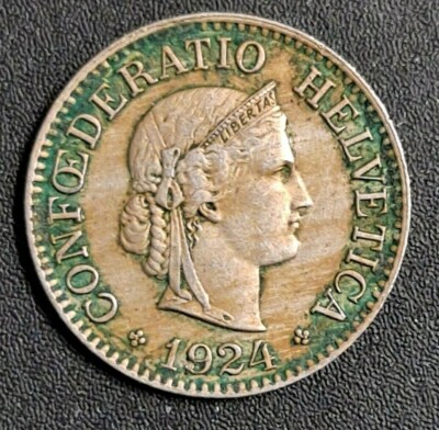 1924 B Switzerland 10 Rappen KM# 27 - Very Nice Circ Collector Coin-d6413xcx