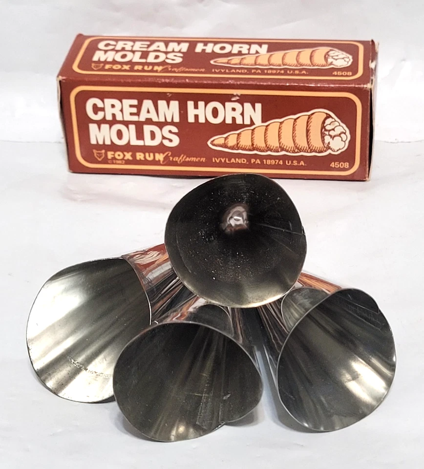 Vintage Fox Run 1982 Stainless Steel Cream Horn Molds, 4 pcs., in box,HONG KONG - Image 2 of 3