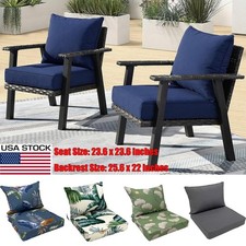 Outdoor Deep Seat Cushion Set with Pillow Back Patio Seat Cushion Replacement