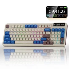 KZZI Z98 Wireless Mechanical Keyboard, Smart Display & Knob, BT5.0/2.4GHz/USB...