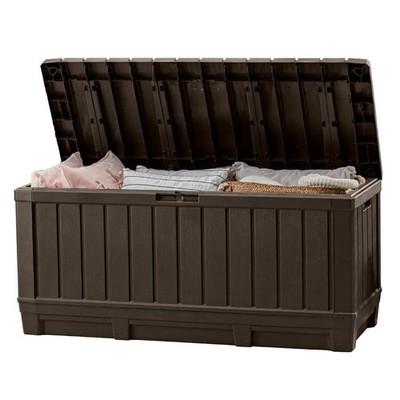 Keter Kentwood 92 Gallon Resin Deck Box-Organization and Storage for Patio Fu...