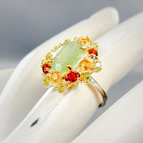 Винтажное кольцо из стерлингового серебра 925 пробы с натуральным кианитом размер 6/R425855 - Изображение 2 из 4