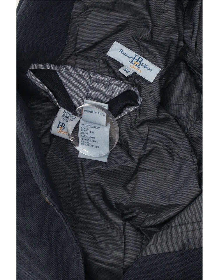 Chaqueta Blazer HARMONT & BLAINE Para Hombres 2 Botones IT 54 2XL Azul Marino Algodón DU38 Foto 4 de 4