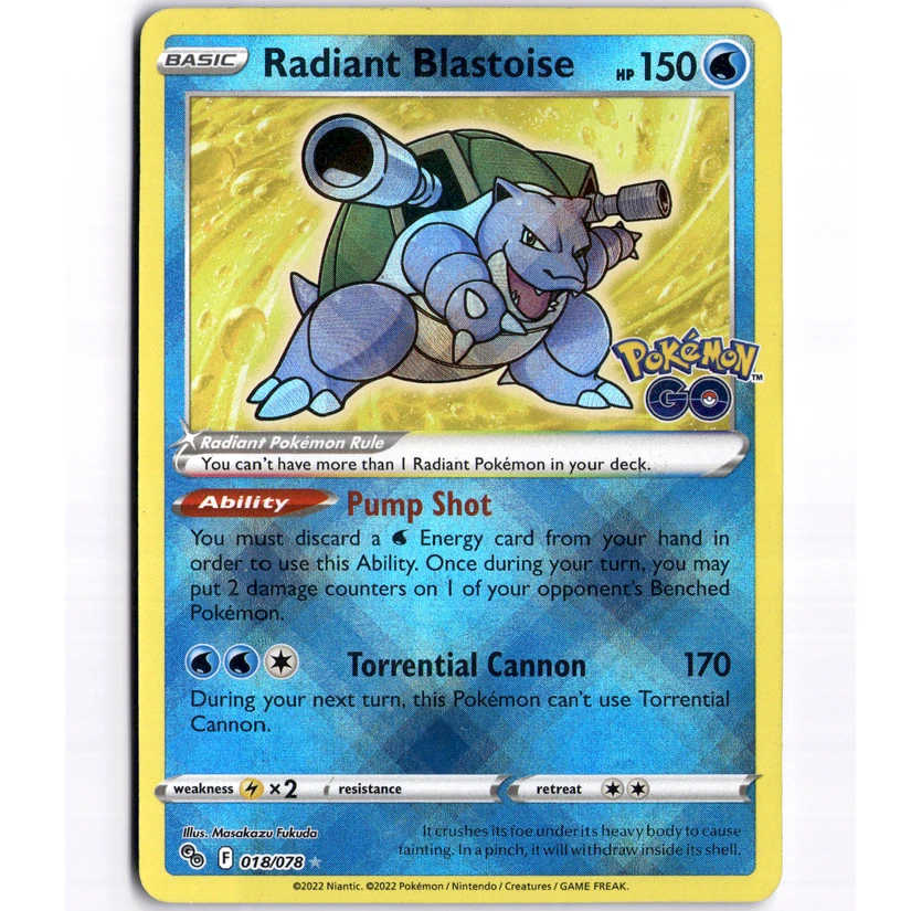 Preços baixos em Radiant Blastoise 018/078 Pokémon GO | eBay