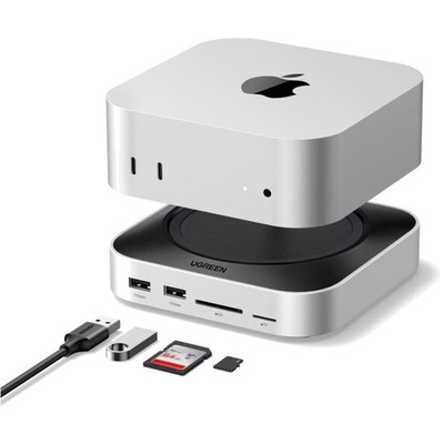 Dock für Mac Mini M4 mit Dual-Monitor DisplayPort USB-C USB-A SD TF 3,5mm Audio