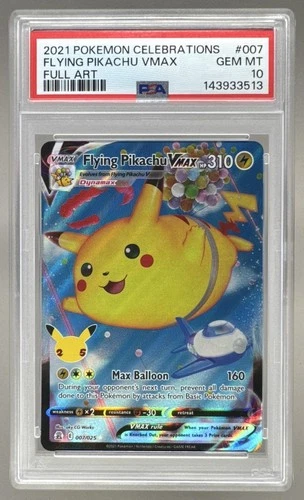 3513 Flying Pikachu VM 2021 Pokemon Sword & Shield Celebrations #007/025 PSA 10