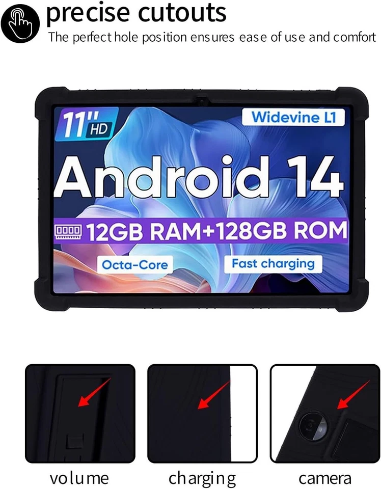 Funda para Tablet Aiprotablet 11 Pulgadas Android 15/14 Antigolpes Silicona Niños Cubierta Foto 3 de 4