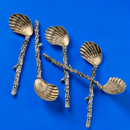 Rare Sterling Silver Gorham Narragansett Salt Spoon Sea Coral Shell n2040 $229ea