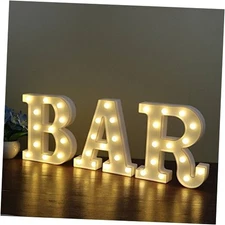 BAR - Illuminated Marquee Pub Bar Sign - Lighted Word Pre-Lit Battery White
