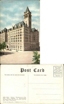 US Post Office Washington DC clock tower vintage unused vintage postcard