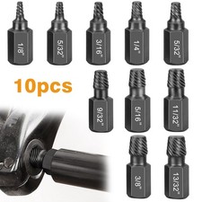 10pc Screw Extractor Set Hex Head Multi-spline Damaged Bolt Nut Remover Tool Kit 10pc Screw Extractor Set Hex Head Multi-spline Damaged Bolt Nut Remover Tool Kit