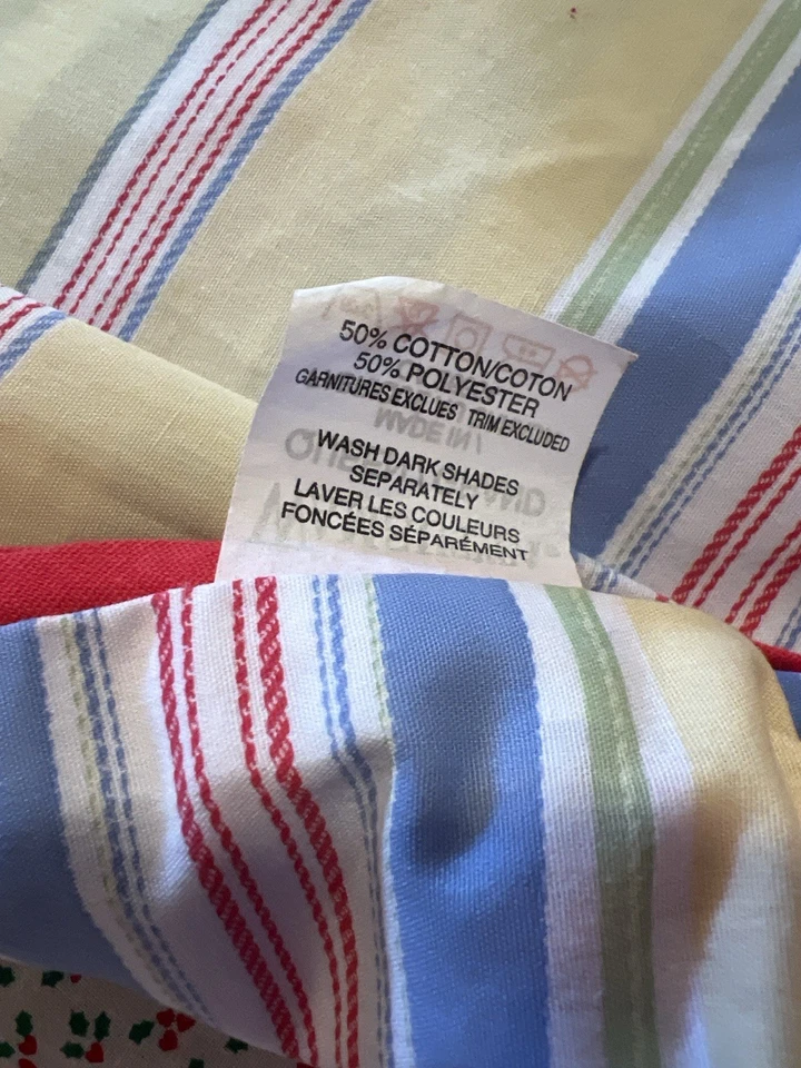 Funda nórdica Wamsutta Queen a rayas pastel casa costera americana limpia Airbnb Foto 3 de 4