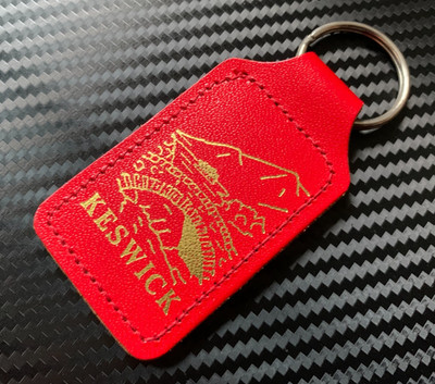 VINTAGE KESWICK LAKE DISTRICT KARTE LEDER SCHLÜSSELANHÄNGER SCHLÜSSELANHÄNGER