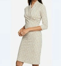 J. McLaughlin Panama Faux Wrap Dress Geometric Catalina Cloth Sz Small NEW Denim