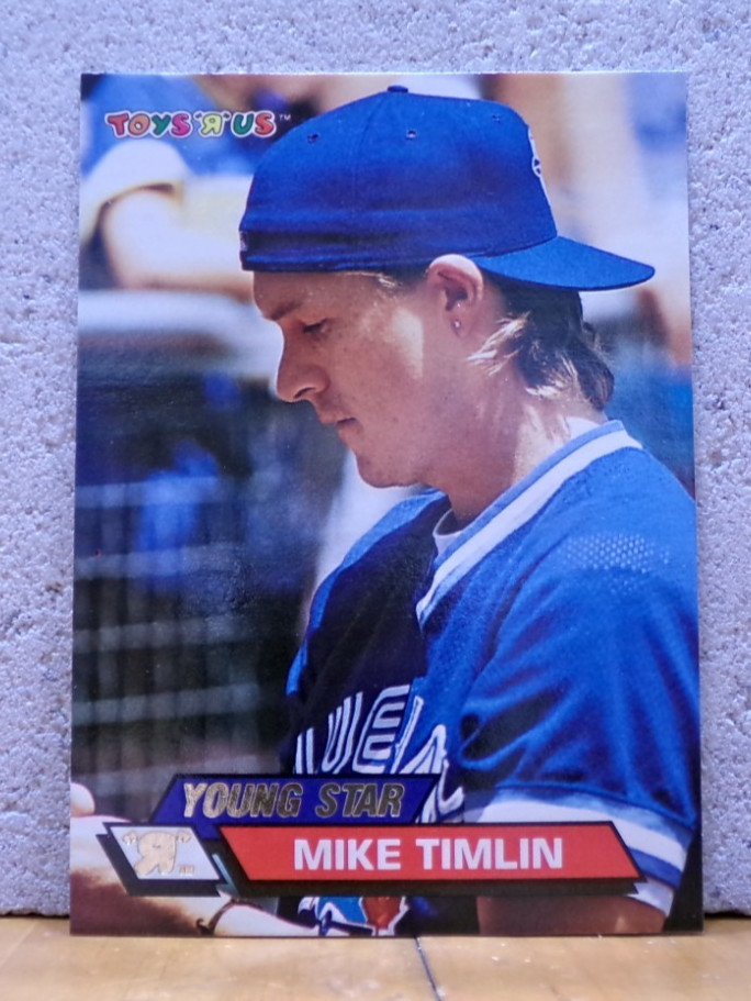 BASEBALL CARD TOYS R US EXCLUSIVE YOUNG STAR MIKE TIMLIN TORONTO BLUE JAYS