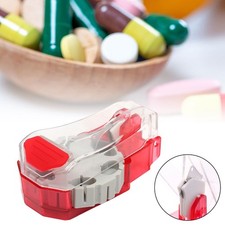 Portable Medicine Pill Tablet Cutter Splitter Case Storage Box Crusher Divide CW