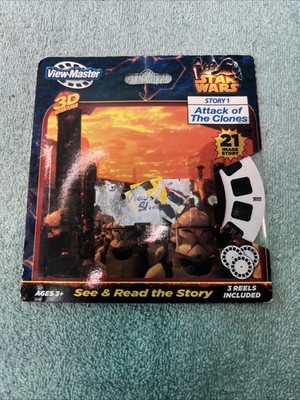 STAR WARS View-Master 3D (Story 1 ''Attack of the Clones'')-includes 3 reels