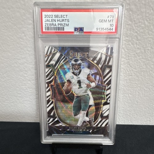 Panini Select 2022 Jalen Hurts Zebra Prizm Concourse #79 PSA 10 Eagles