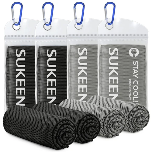 4 Pack Cooling Towels (40"x12") Cool Towel Cold Towel Microfiber Soft Breath...