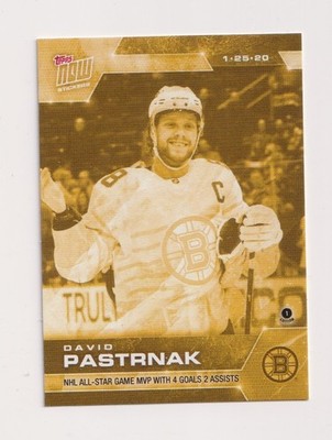 2019-20 Topps Now *GOLD* NHL Sticker #153G DAVID PASTRNAK Boston Bruins