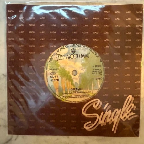 RC95 Fleetwood Mac 1ST PRESS ‘Dreams’ 1977 UK Vinyl Record 7" VG+/VG+