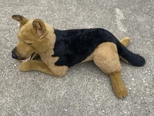 E&J CLASSIC German Shepherd Stuffed Dog Realistic Plush 25” Laying Down Vintage