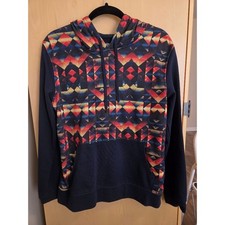 Brooklyn Cloth Mens Geometric Southwestern Print Hoodie Black Pullover Small