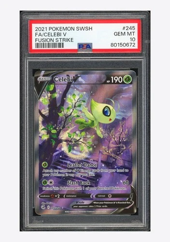 Pokemon PSA 10 Celebi V Ultra Rare 2021 245/264 Fusion Strike English