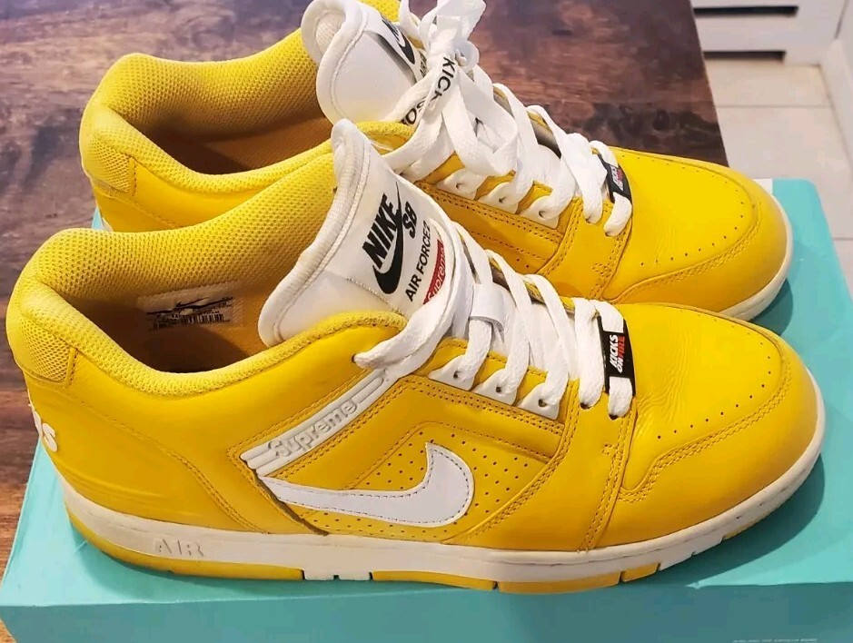 Size 8 - Nike Supreme x Air Force 2 Yellow | eBay