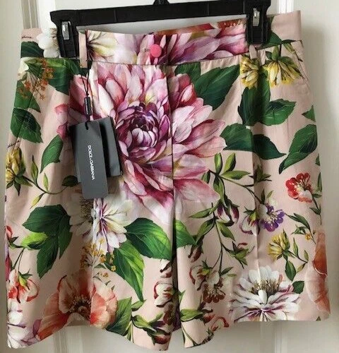 Bermudas Dolce & Gabbana Rosa Algodón Cintura Alta Talla 46 EE. UU. 10