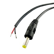 DC Power Connector 4.0mm x 1.7mm Male Plug Socket With CCTV Cord Cable 1ft 30cm