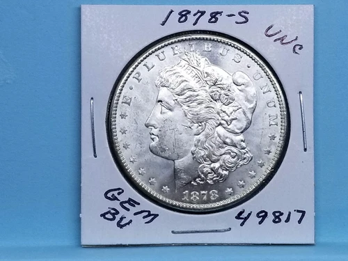 1878-S $ MORGAN SILVER DOLLAR GEM BU MIRROR LIKE LUSTER #49817-86U