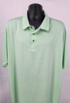 Ben Hogan Polo Shirt 3XL Green Stripe Shirt Golf Lightweight Casual Men XXXL
