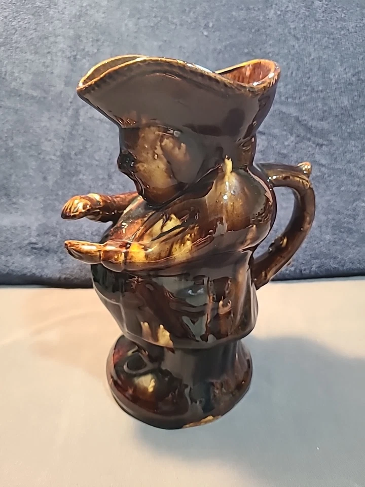 Jarra grande Yellow Ware Rockingham Glaze Snuff Taker 10", taza Toby, Foto 2 de 4