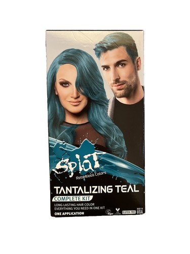 Splat Complete Kit, Tantalizing Teal, Semi-Permanent Teal Hair Dye with Bleach,